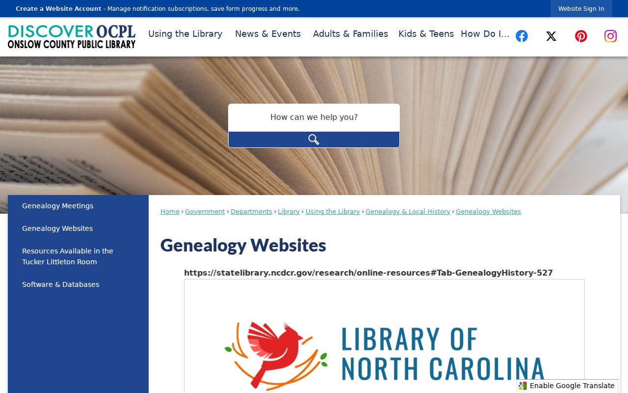 Onslow County previous residents genealogy resources and historical research links