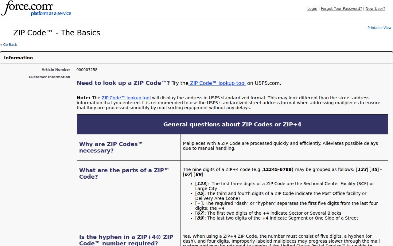 Onslow ZIP code directory USPS ZIP Code basics reference